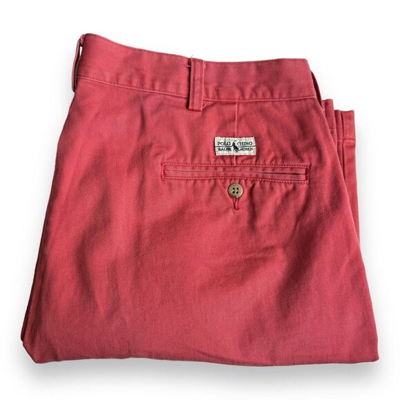 Polo Ralph Lauren Shorts Mens 36 Pleated Tyler Chino Prep Loose Salmon Read - Picture 2 of 11